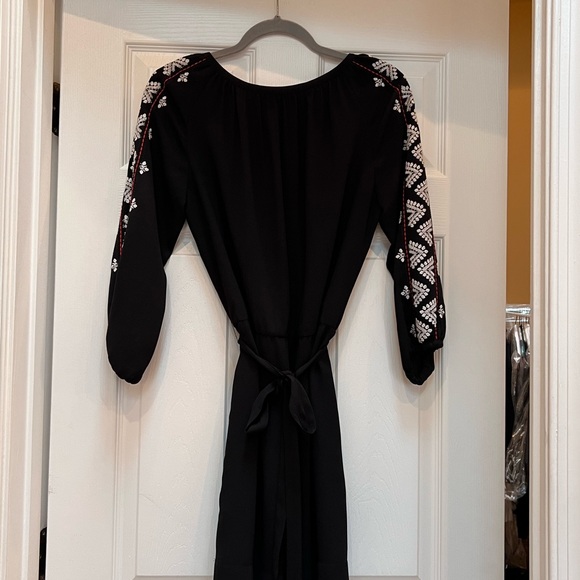 Nanette Lepore Black Dress with White and Red Embroidery - Picture 2 of 2